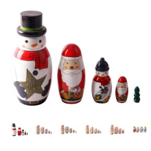 FQ marca matryoshka apilamiento babushka muñecas de madera rusa de la navidad